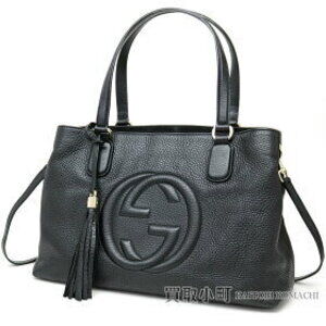 Gucci Soho Leather Tote Bag Tassel Charm Interlocking GG Stitch Fringe